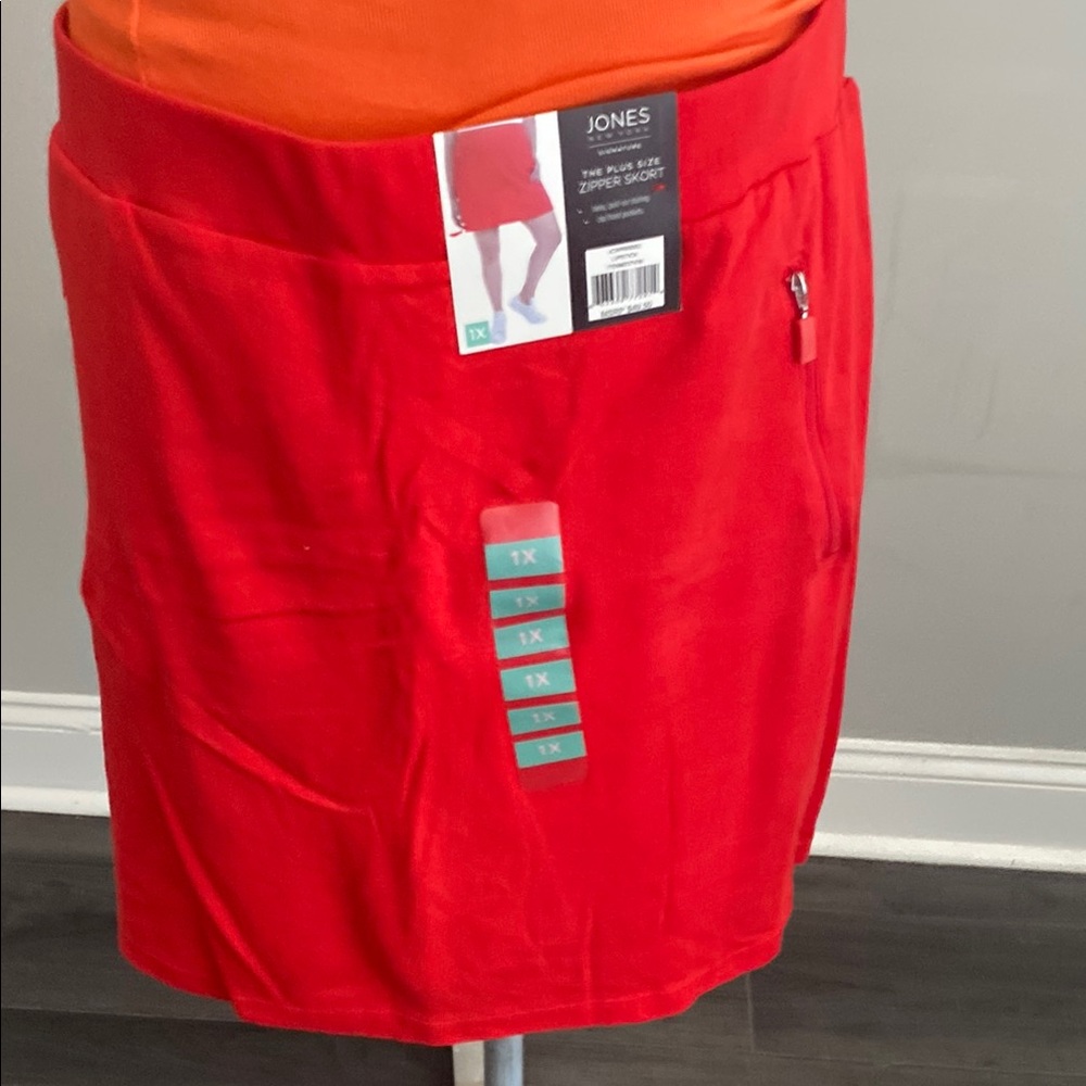 Jones New York Red Zipper Skirt